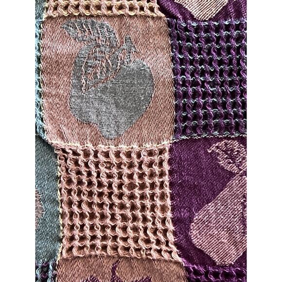 Fall Harvest Apple Pears Grapes Burgundy Green Gold Fabric Tablecloth 50x70 - Picture 4 of 4